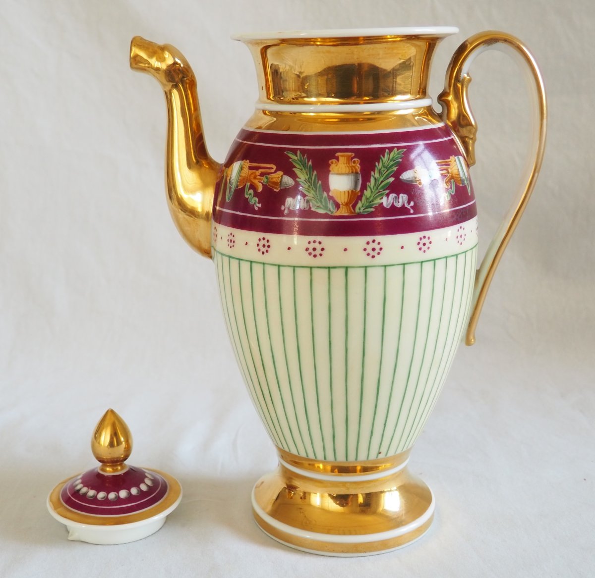 Coffee Pot, Porcelain From The Empire And Restoration Periods, Attributed To The Lebon Halley Manufactory -photo-3