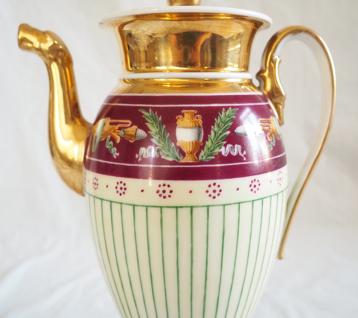Coffee Pot, Porcelain From The Empire And Restoration Periods, Attributed To The Lebon Halley Manufactory -photo-7