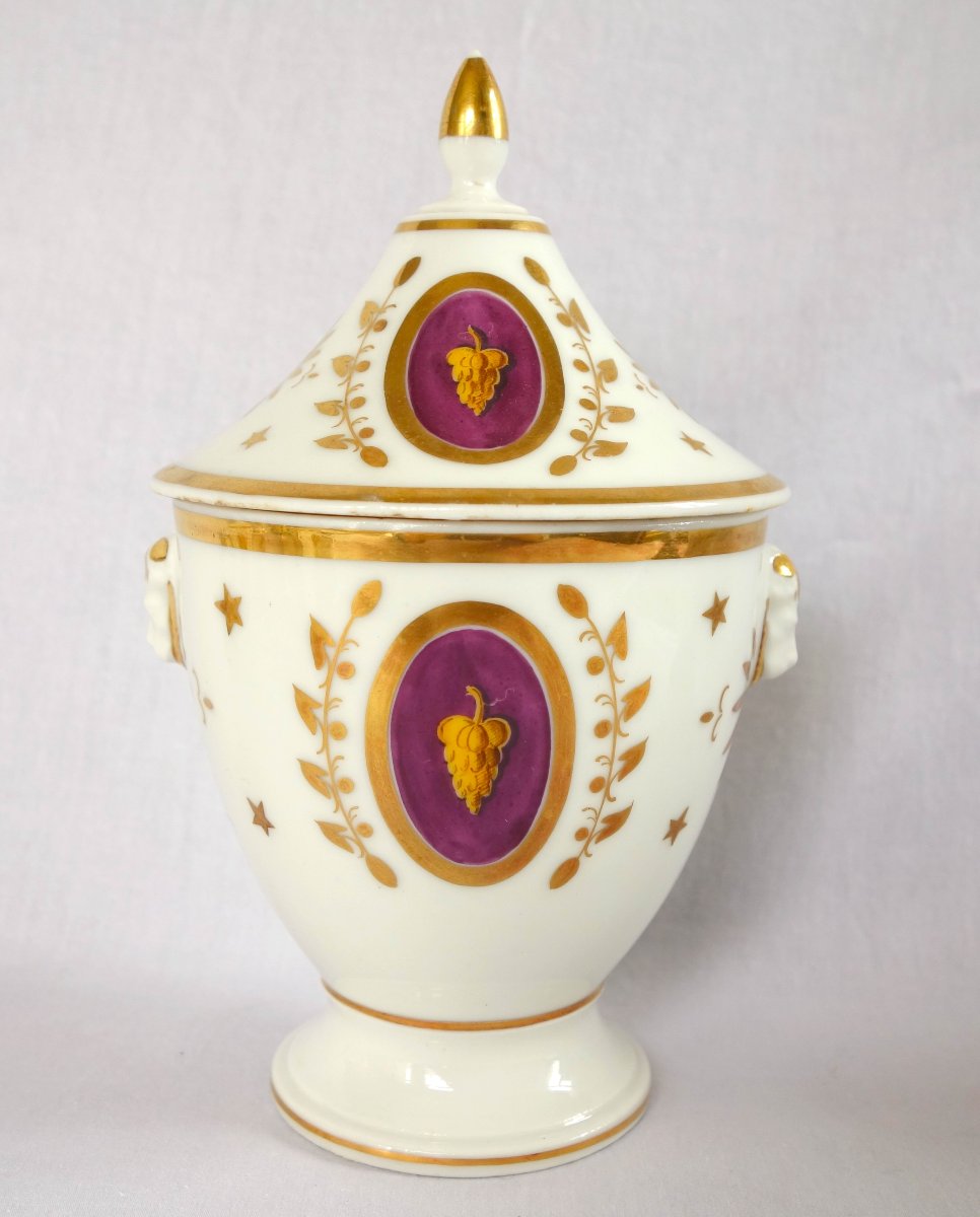 Empire-style Coffee Set For 10, Gilded Paris Porcelain  - 13 Pieces-photo-2