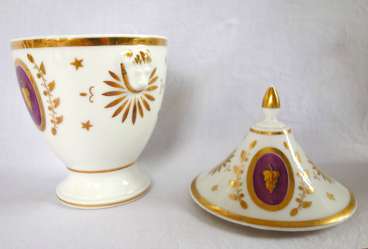 Empire-style Coffee Set For 10, Gilded Paris Porcelain  - 13 Pieces-photo-3