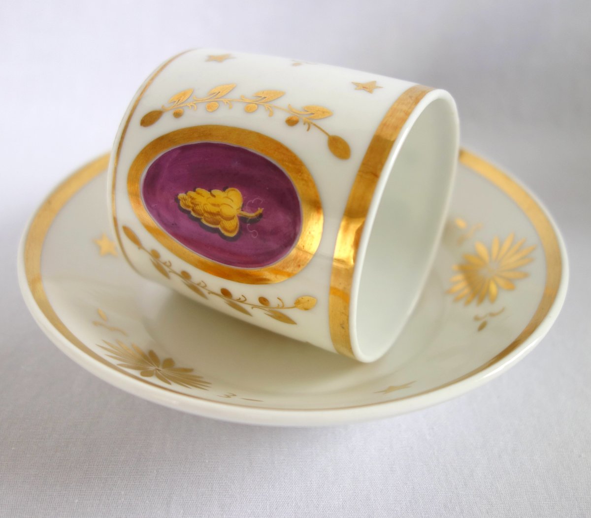 Empire-style Coffee Set For 10, Gilded Paris Porcelain  - 13 Pieces-photo-5