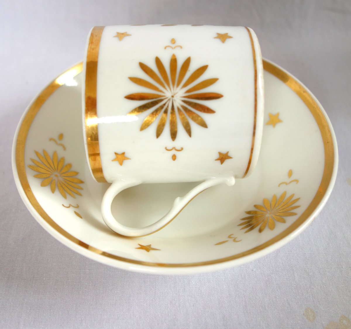 Empire-style Coffee Set For 10, Gilded Paris Porcelain  - 13 Pieces-photo-6