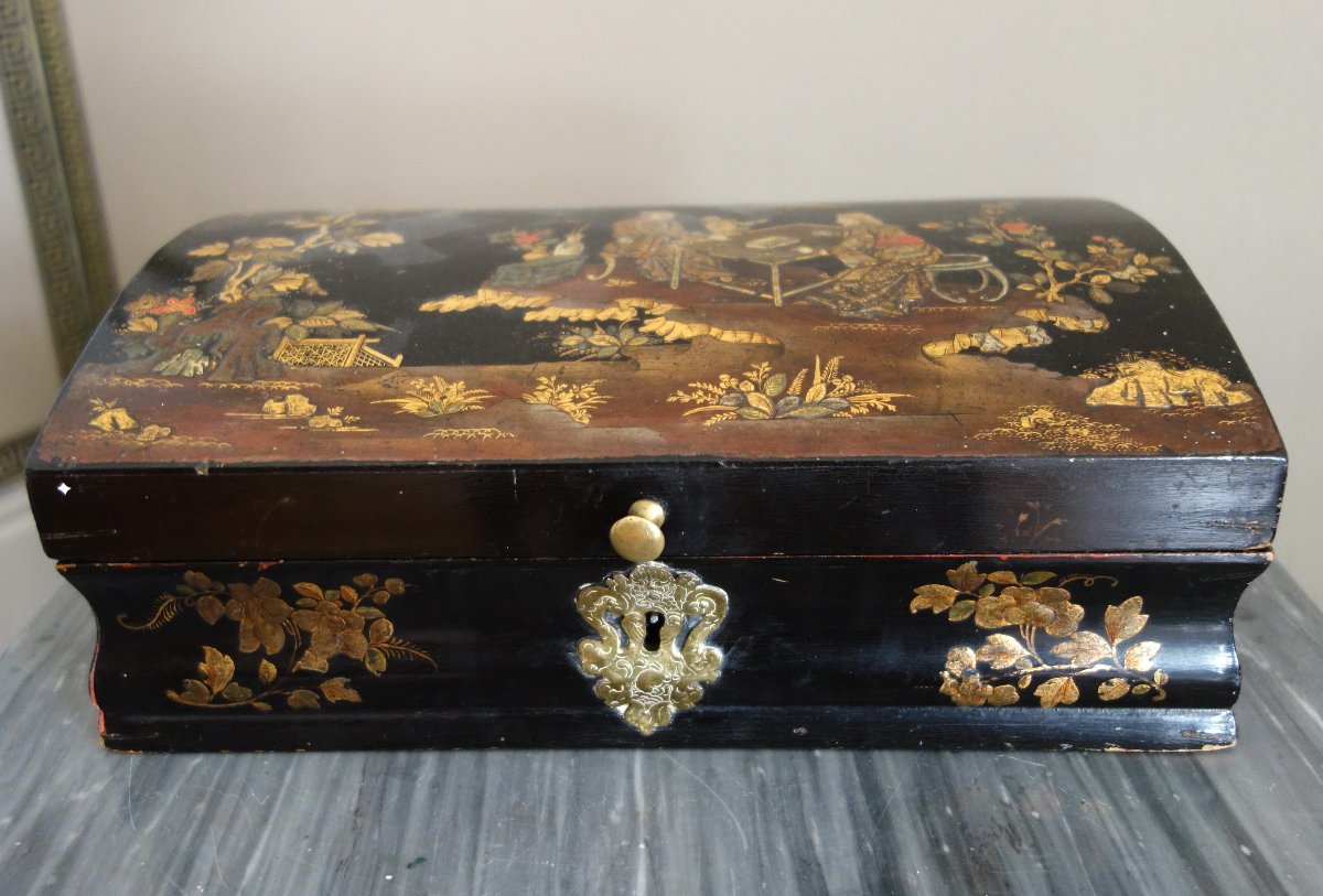 Martin Lacquer Wig Box - Japanese Lacquer Design - Louis XV Style-photo-4