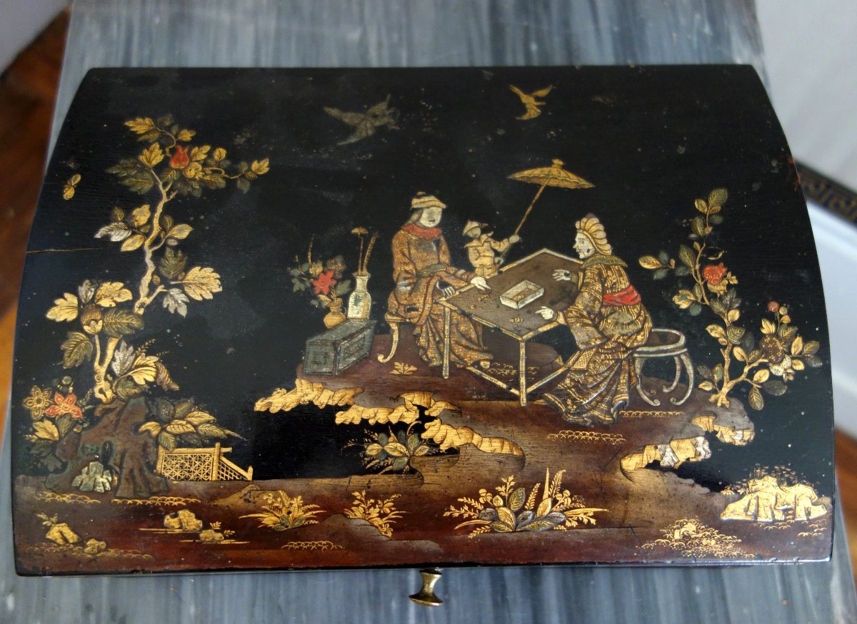Martin Lacquer Wig Box - Japanese Lacquer Design - Louis XV Style-photo-1