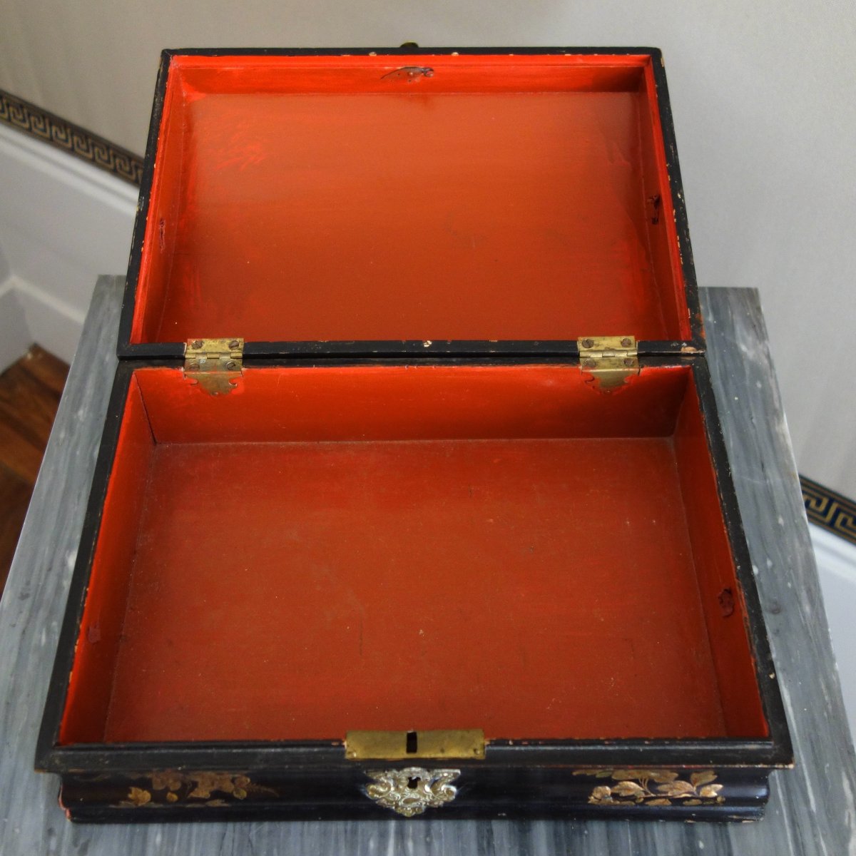 Martin Lacquer Wig Box - Japanese Lacquer Design - Louis XV Style-photo-3