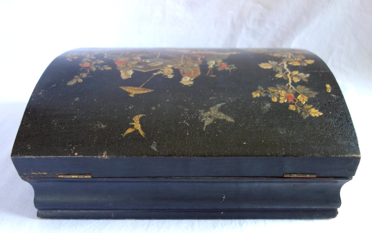 Martin Lacquer Wig Box - Japanese Lacquer Design - Louis XV Style-photo-5