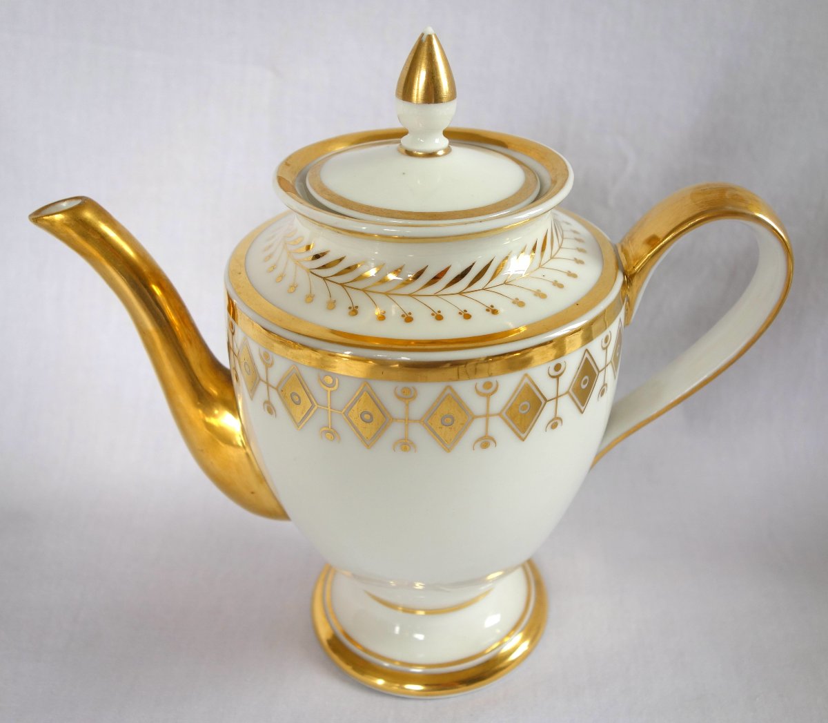 Manufacture Nast - Teapot Made Of Porcelain Gilded With Fine Gold - Empire Period-photo-3