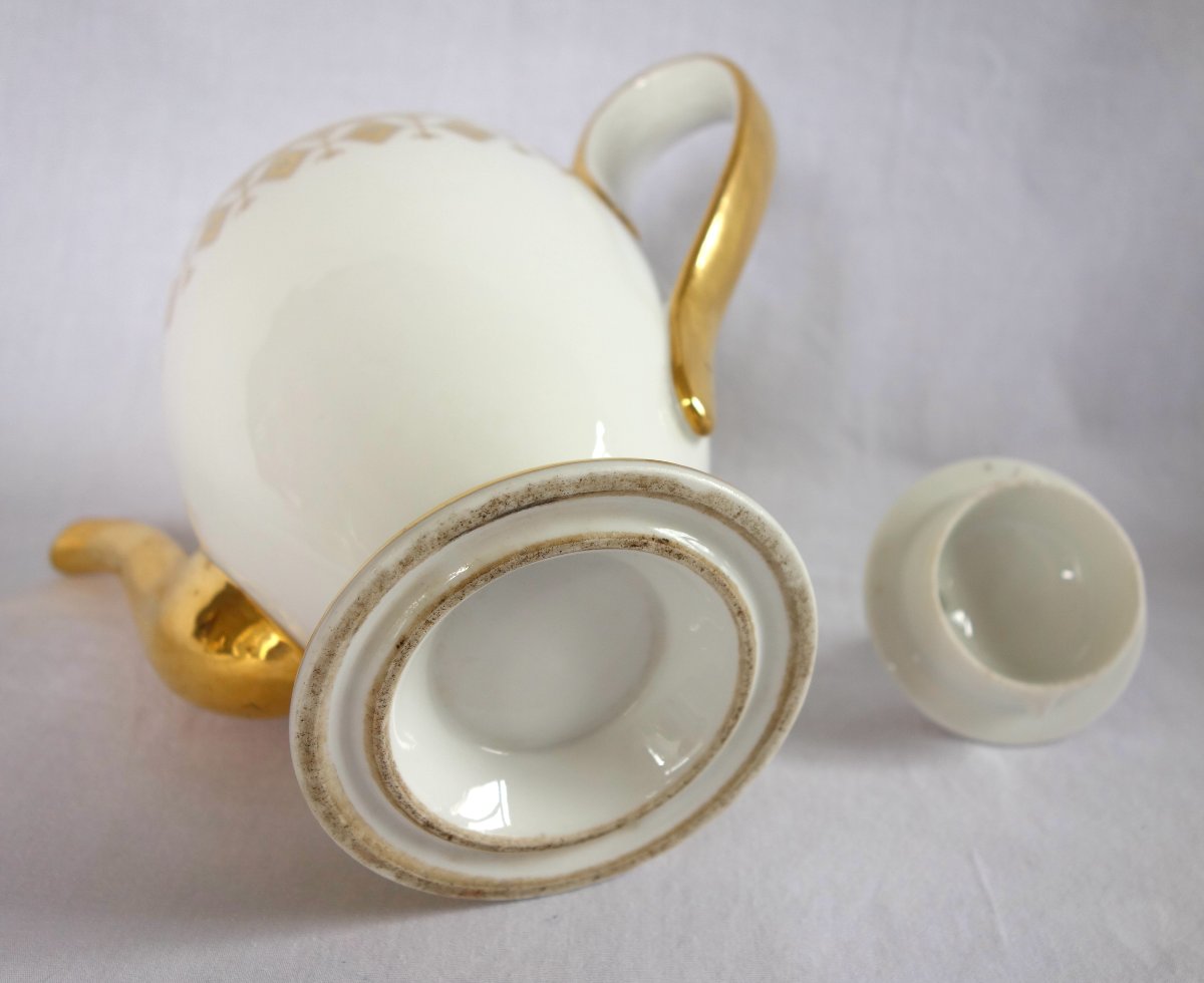 Manufacture Nast - Teapot Made Of Porcelain Gilded With Fine Gold - Empire Period-photo-6