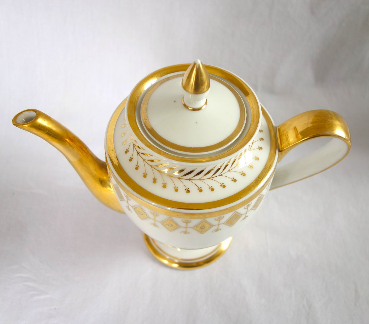 Manufacture Nast - Teapot Made Of Porcelain Gilded With Fine Gold - Empire Period-photo-7