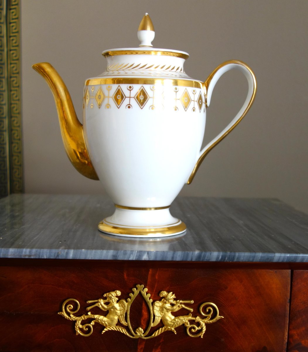 Manufacture Nast - Teapot Made Of Porcelain Gilded With Fine Gold - Empire Period