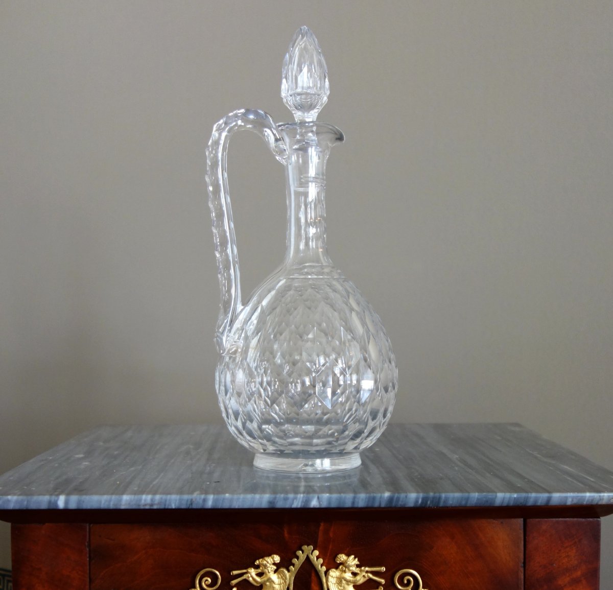 Baccarat Cut Crystal Water Jug, Juvisy Model (official Elysée Service) Label-photo-2