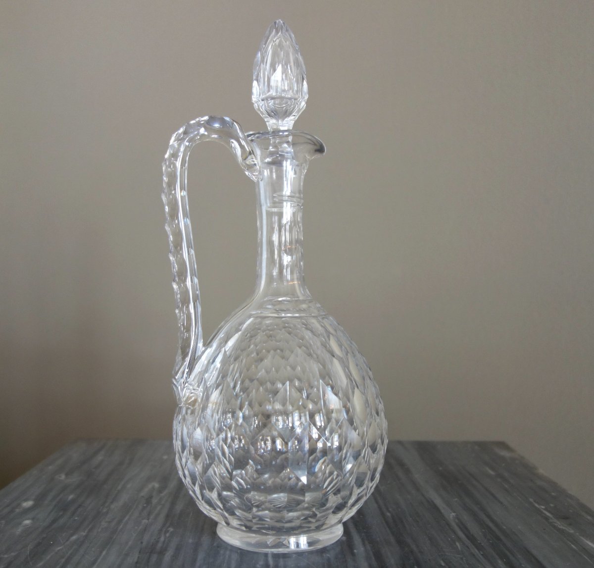 Baccarat Cut Crystal Water Jug, Juvisy Model (official Elysée Service) Label-photo-3