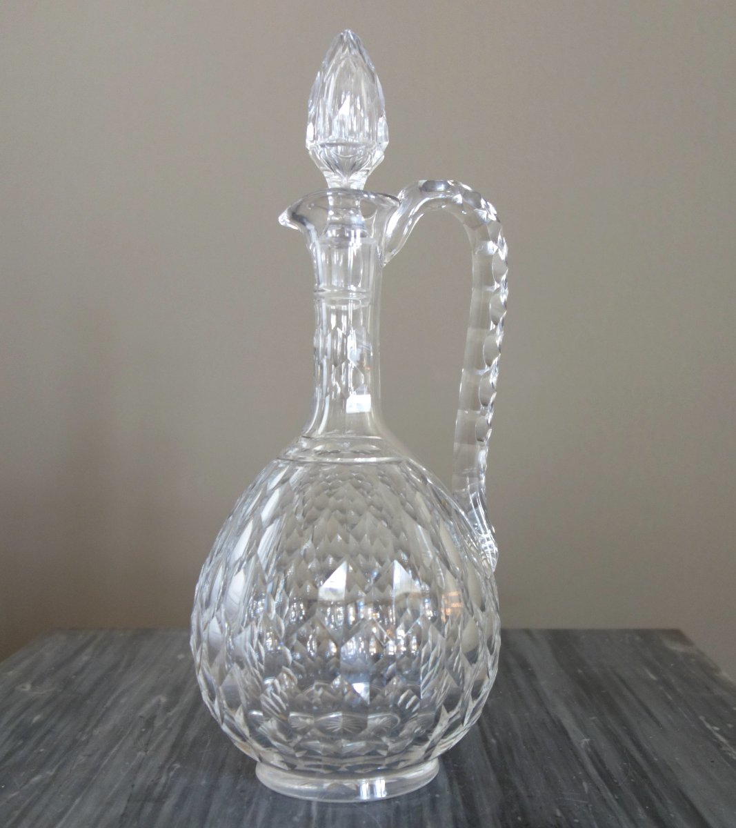 Baccarat Cut Crystal Water Jug, Juvisy Model (official Elysée Service) Label-photo-1
