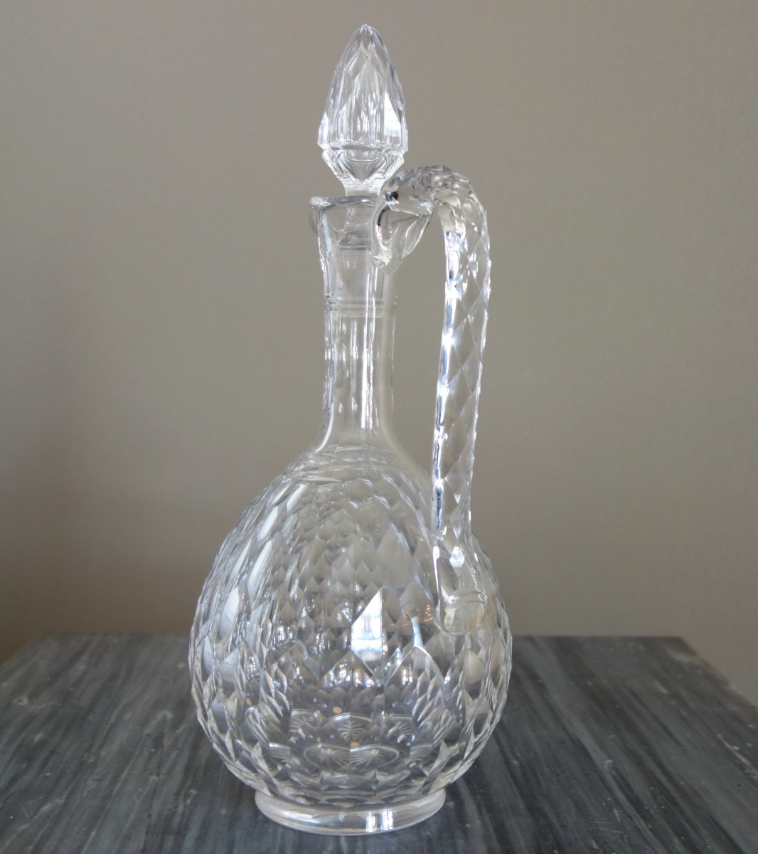 Baccarat Cut Crystal Water Jug, Juvisy Model (official Elysée Service) Label-photo-2