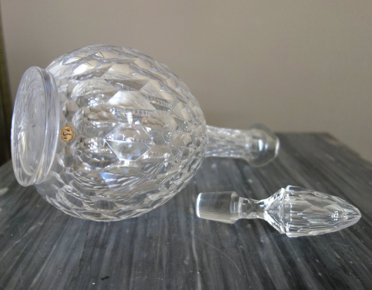 Baccarat Cut Crystal Water Jug, Juvisy Model (official Elysée Service) Label-photo-4