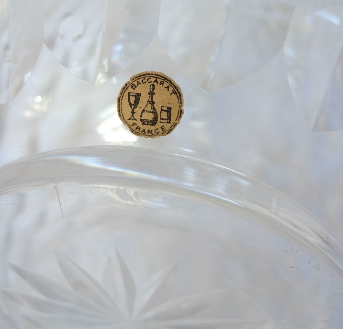 Baccarat Cut Crystal Water Jug, Juvisy Model (official Elysée Service) Label-photo-5