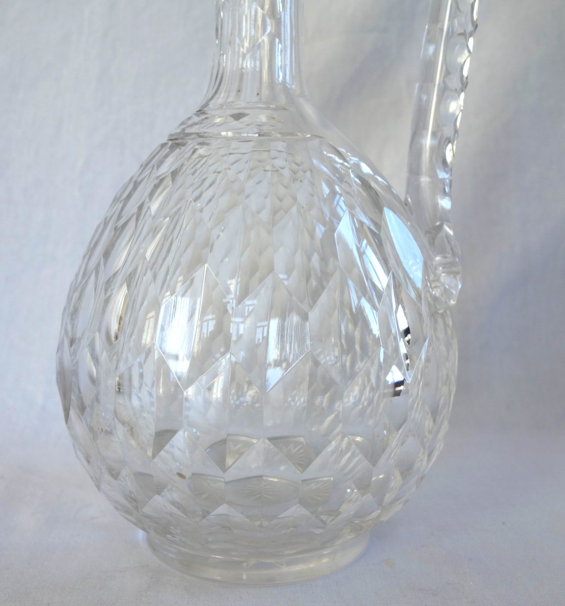 Baccarat Cut Crystal Water Jug, Juvisy Model (official Elysée Service) Label-photo-6