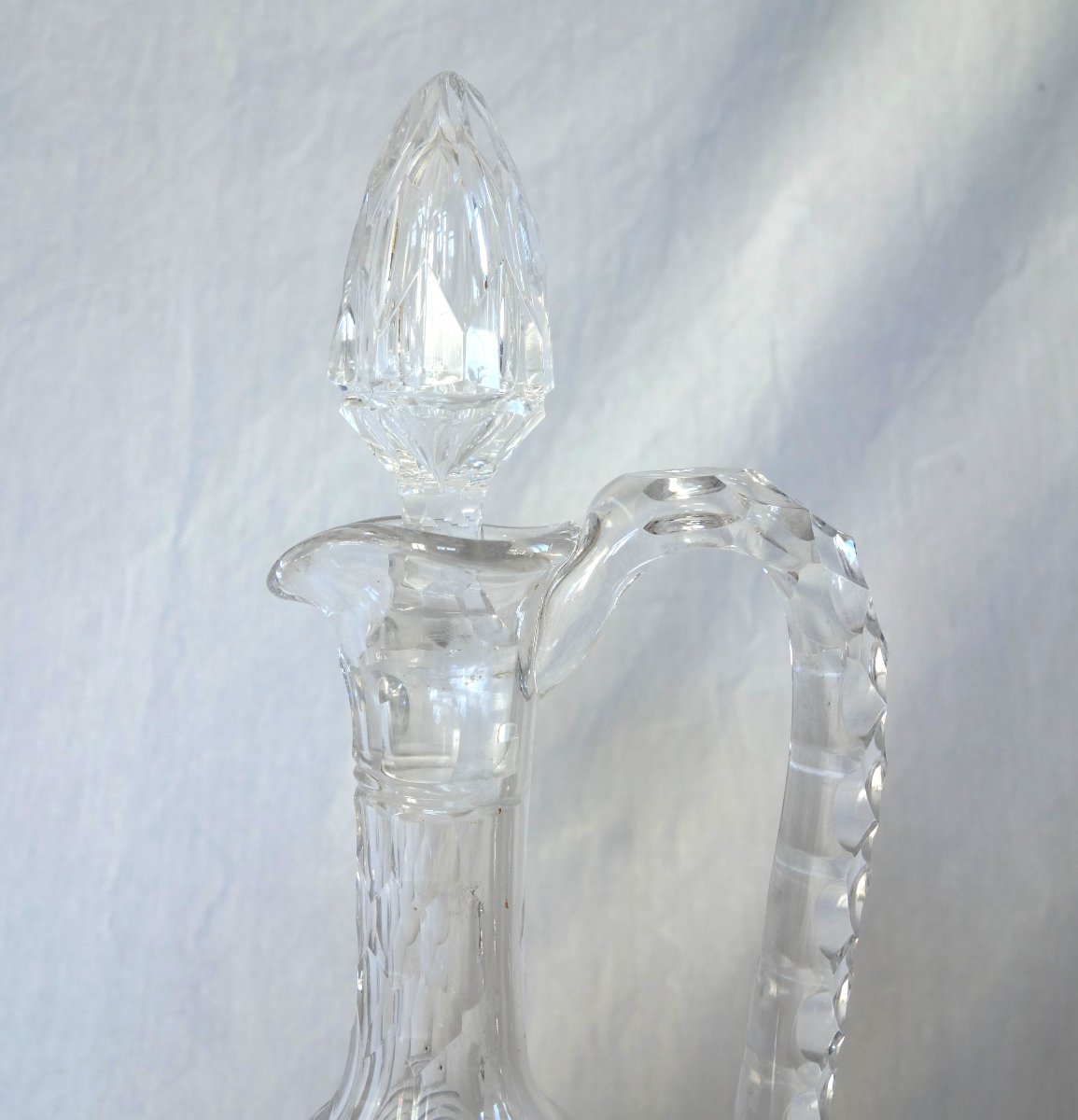Baccarat Cut Crystal Water Jug, Juvisy Model (official Elysée Service) Label-photo-7