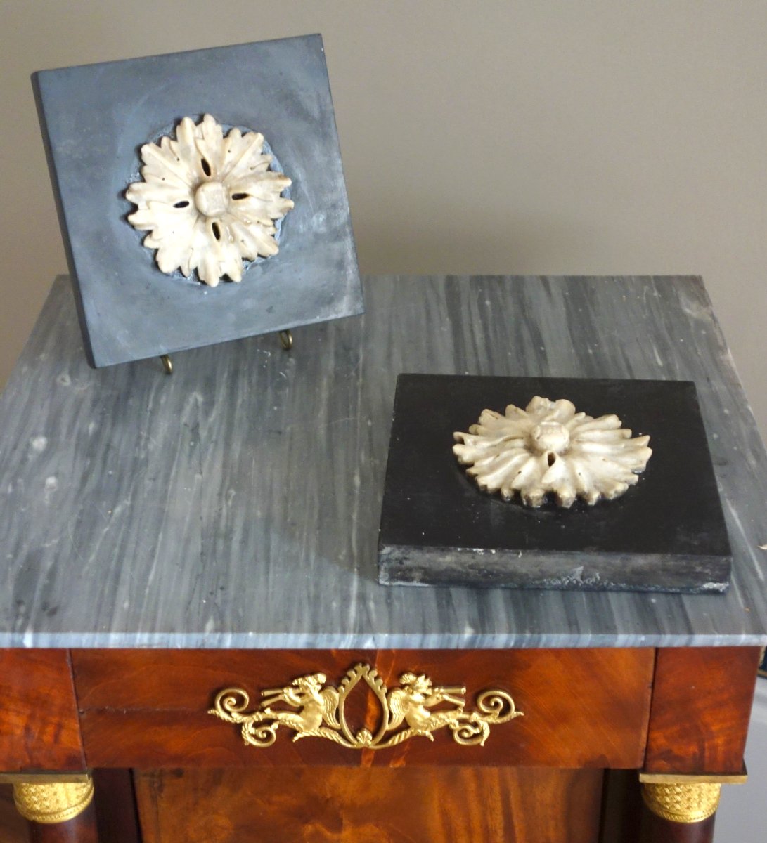 Pair Of Louis XVI-style Paperweights In White And Black Marble—early 19th Century-photo-3
