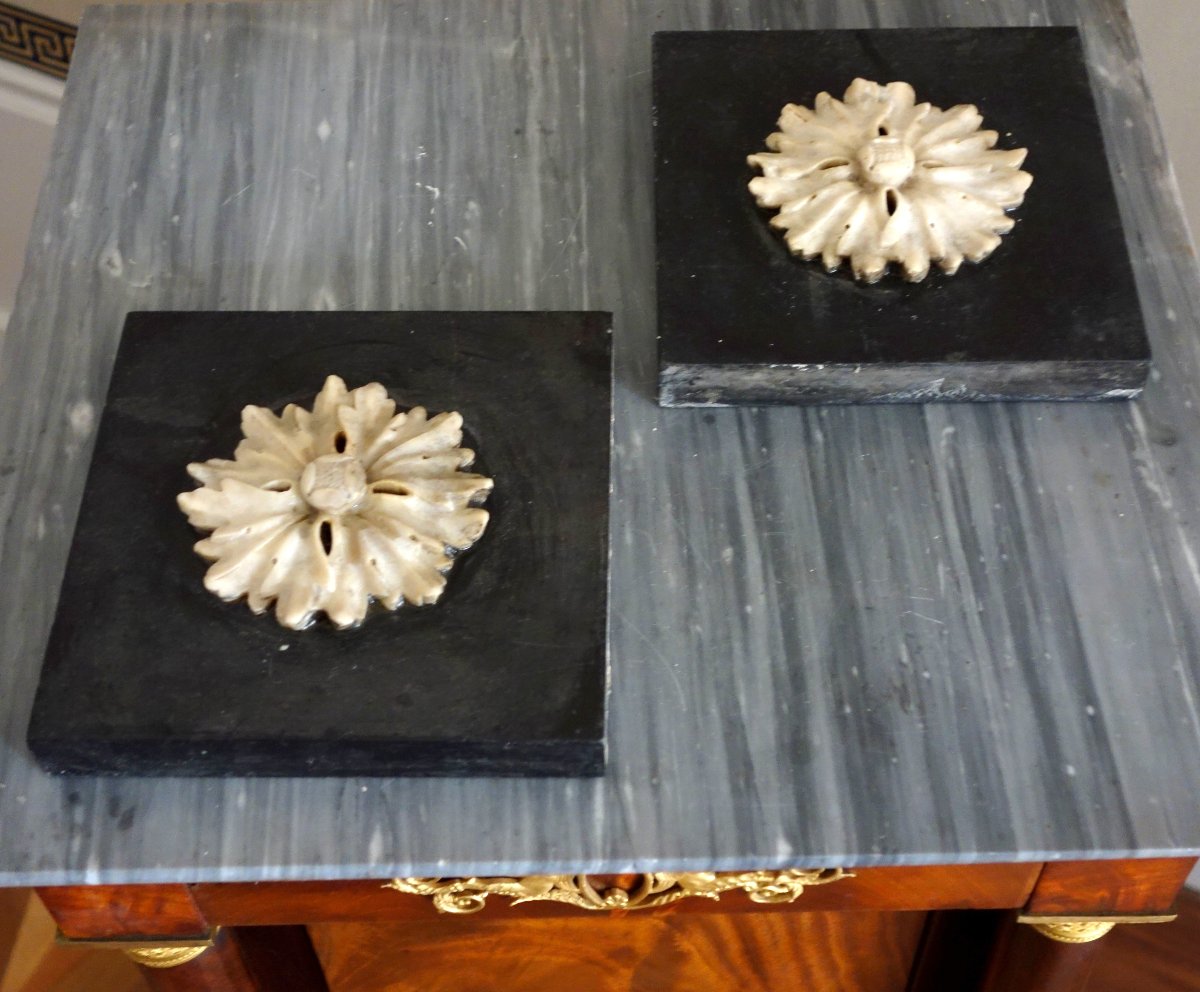 Pair Of Louis XVI-style Paperweights In White And Black Marble—early 19th Century-photo-4