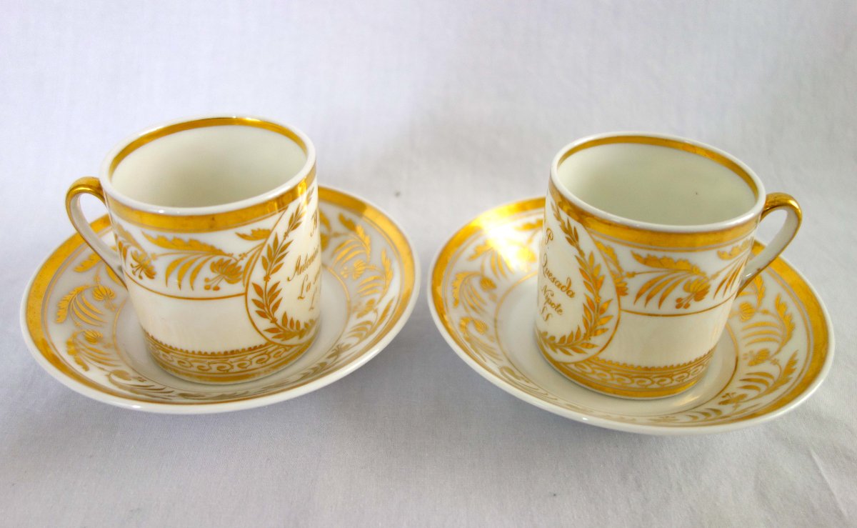 Pair Of Empire-period Porcelain Coffee Cups, Naples, Capodimonte?-photo-7