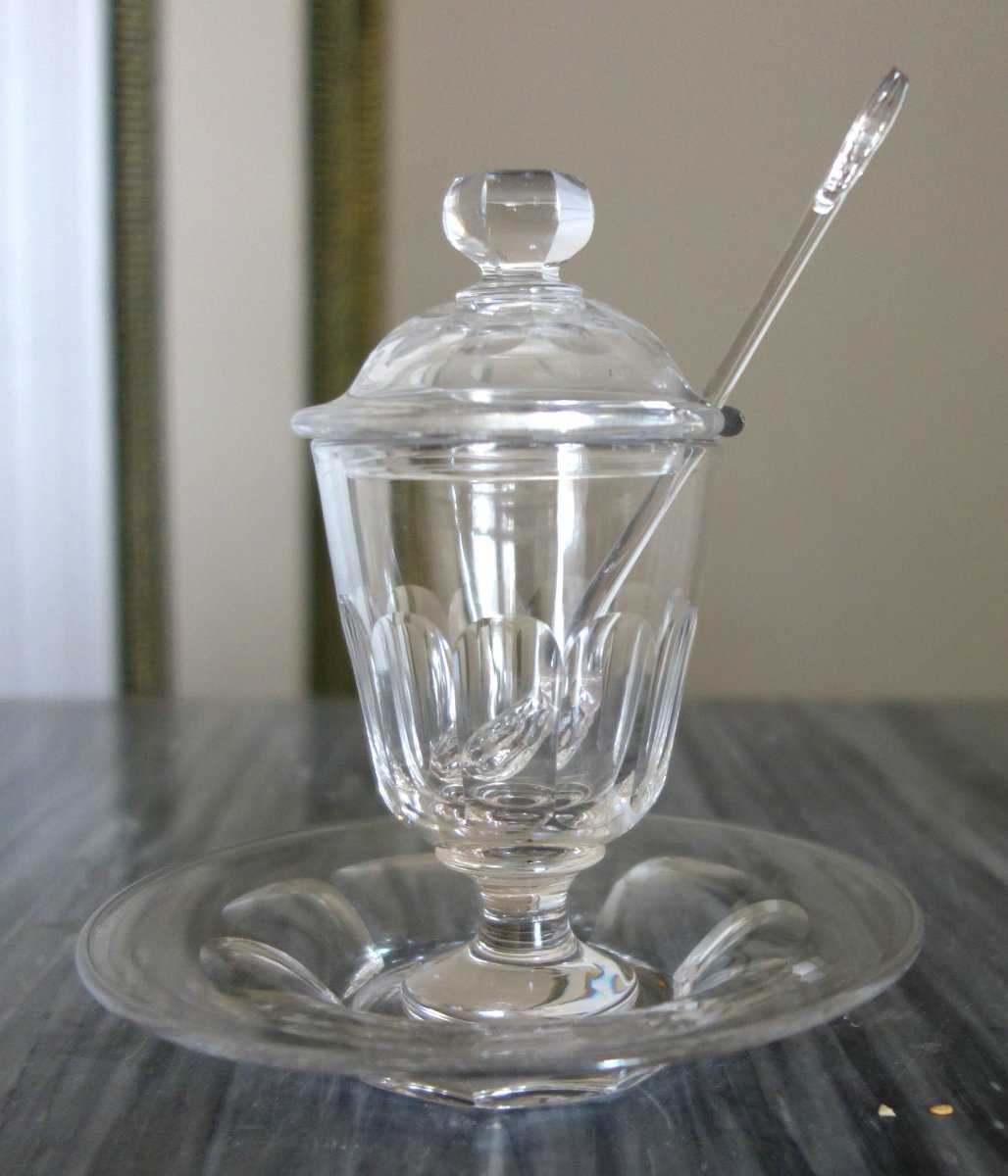 Baccarat - moutardier en cristal taillé-photo-2