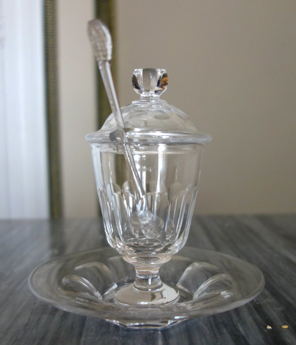 Baccarat - moutardier en cristal taillé-photo-3