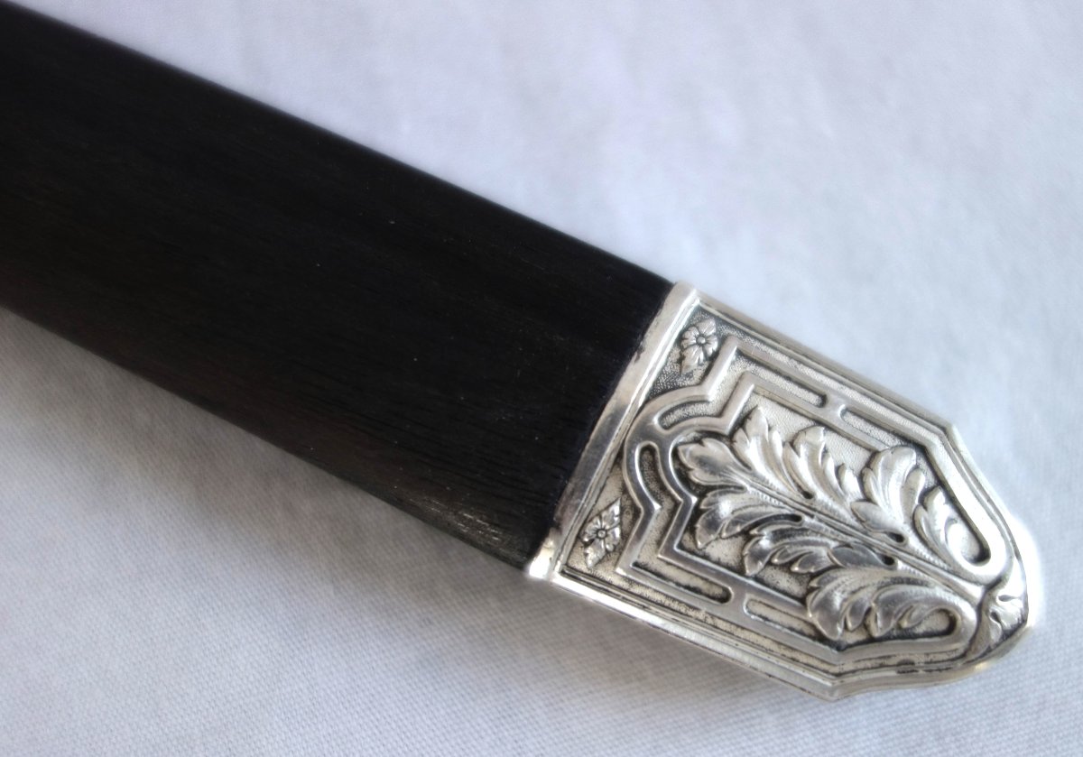 Louis XVI-style Knife Set In Ebony And Silver For 6 People-photo-3