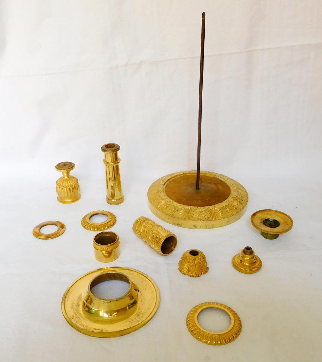 Claude Galle - Pair Of Empire Period Ormolu Candlesticks-photo-5