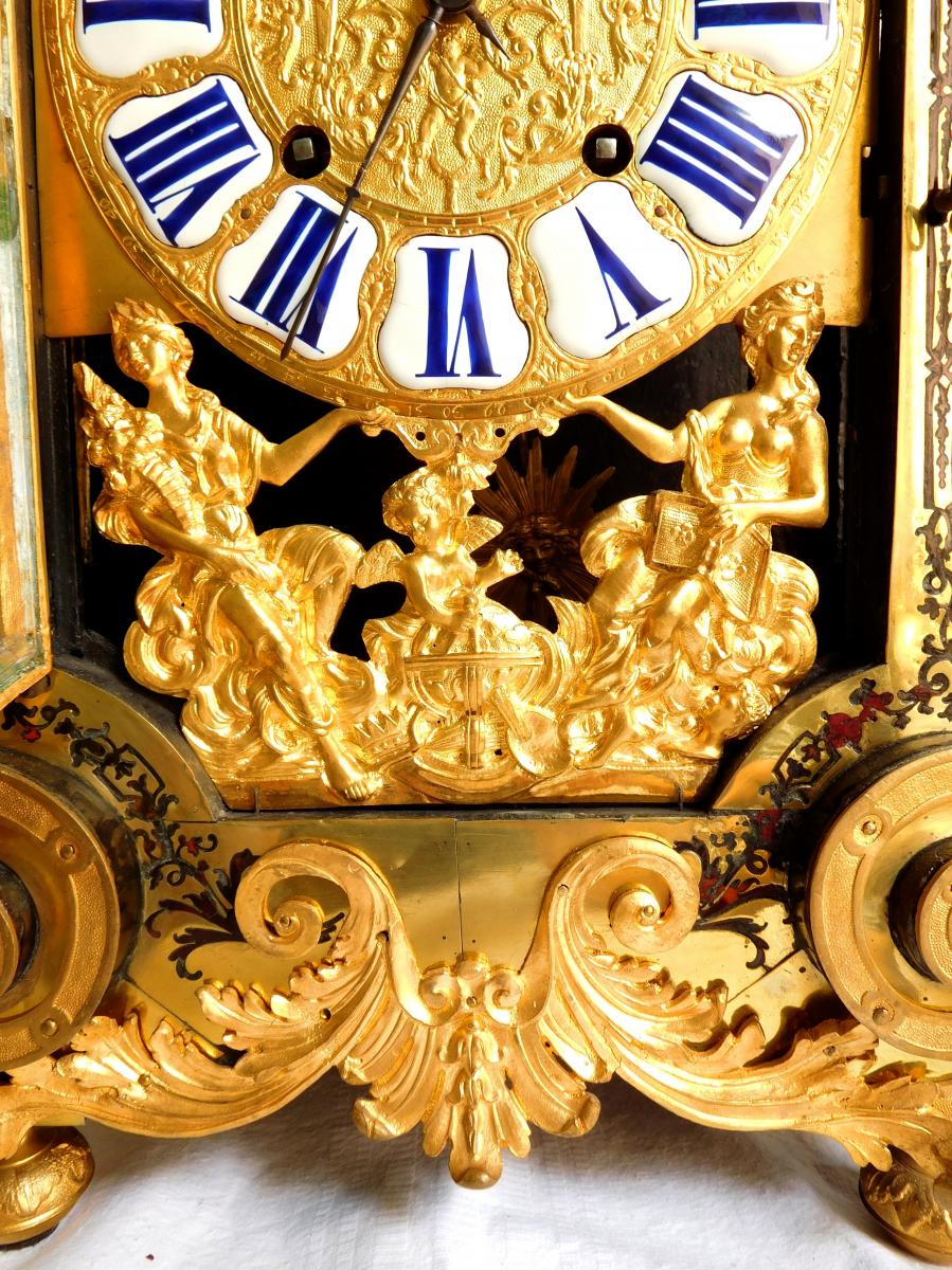Louis XIV Marquetry Cartel Clock, Fiacre Clément - Paris, Early 18th Century Circa 1710-photo-2
