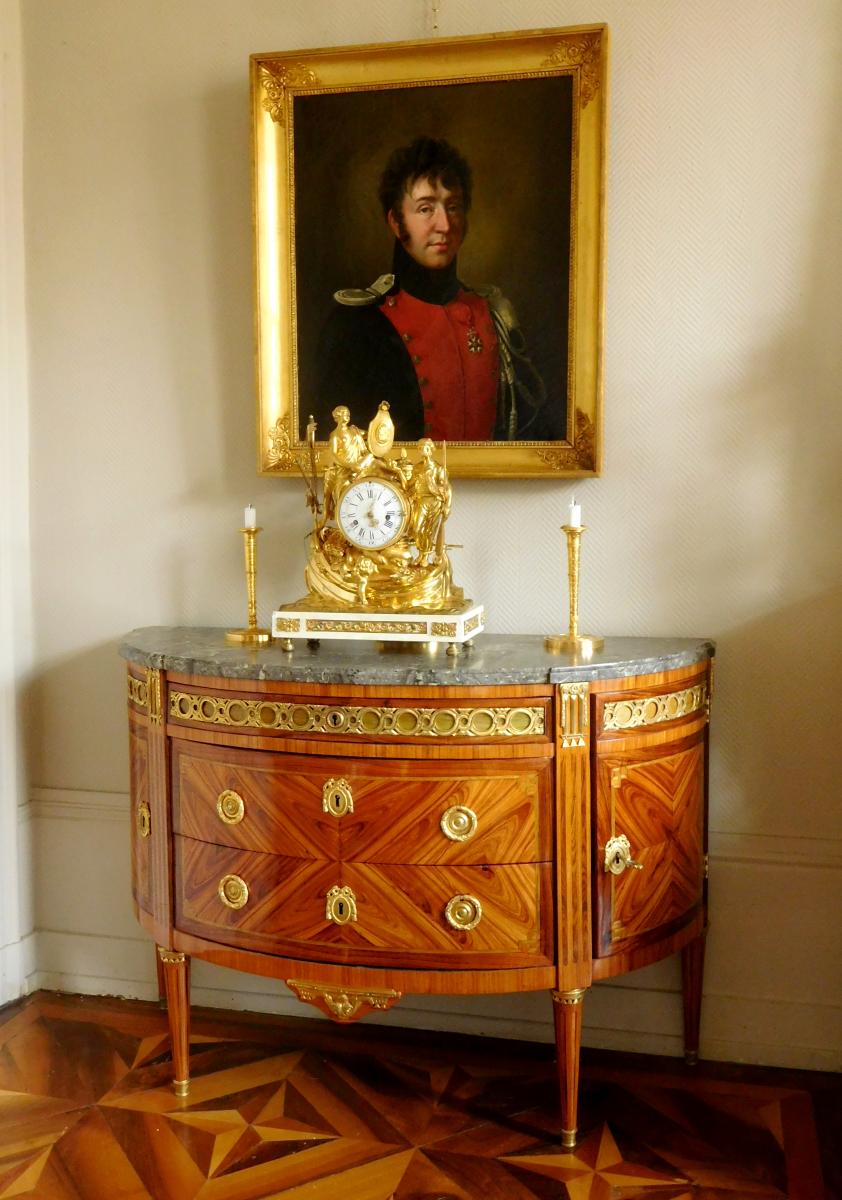 Maritime Trade Allegory Clock - Ormolu Bronze And Marble - Louis XV Period Circa 1770-photo-8