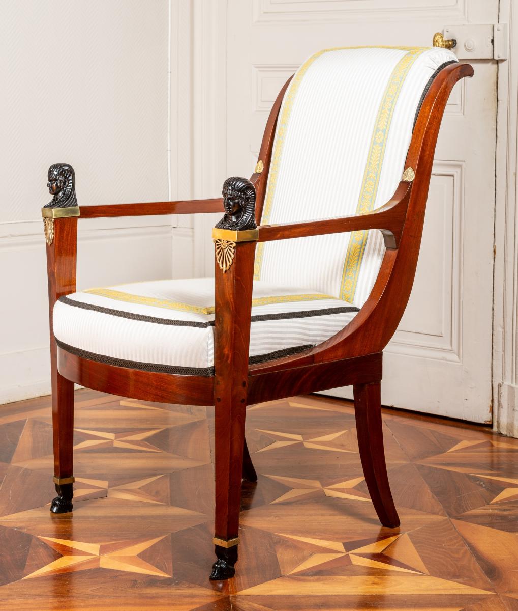 Attributed To Jacob, Pair Of Directoire Period Armchairs-photo-3