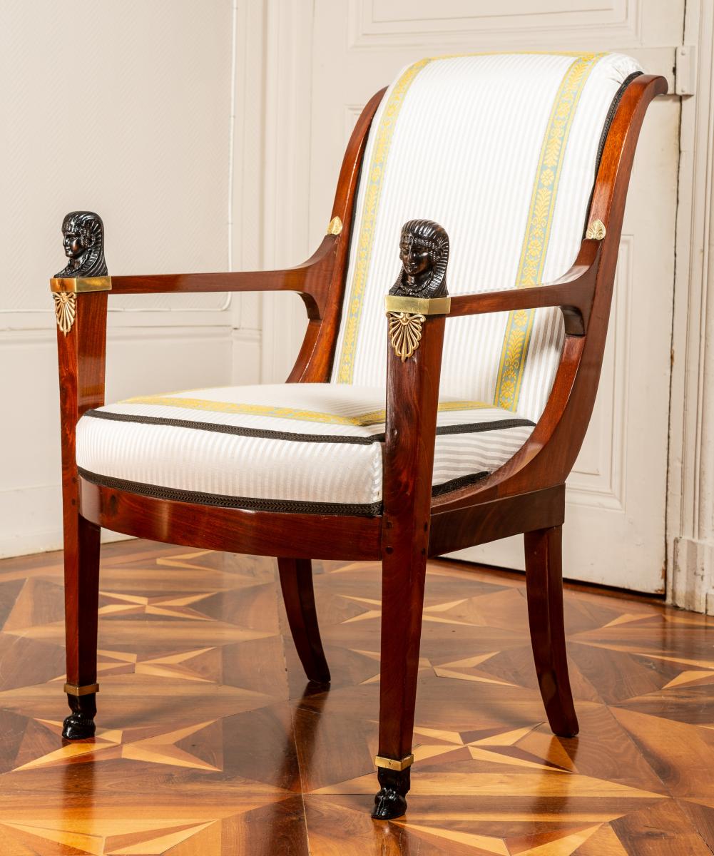 Attributed To Jacob, Pair Of Directoire Period Armchairs-photo-4