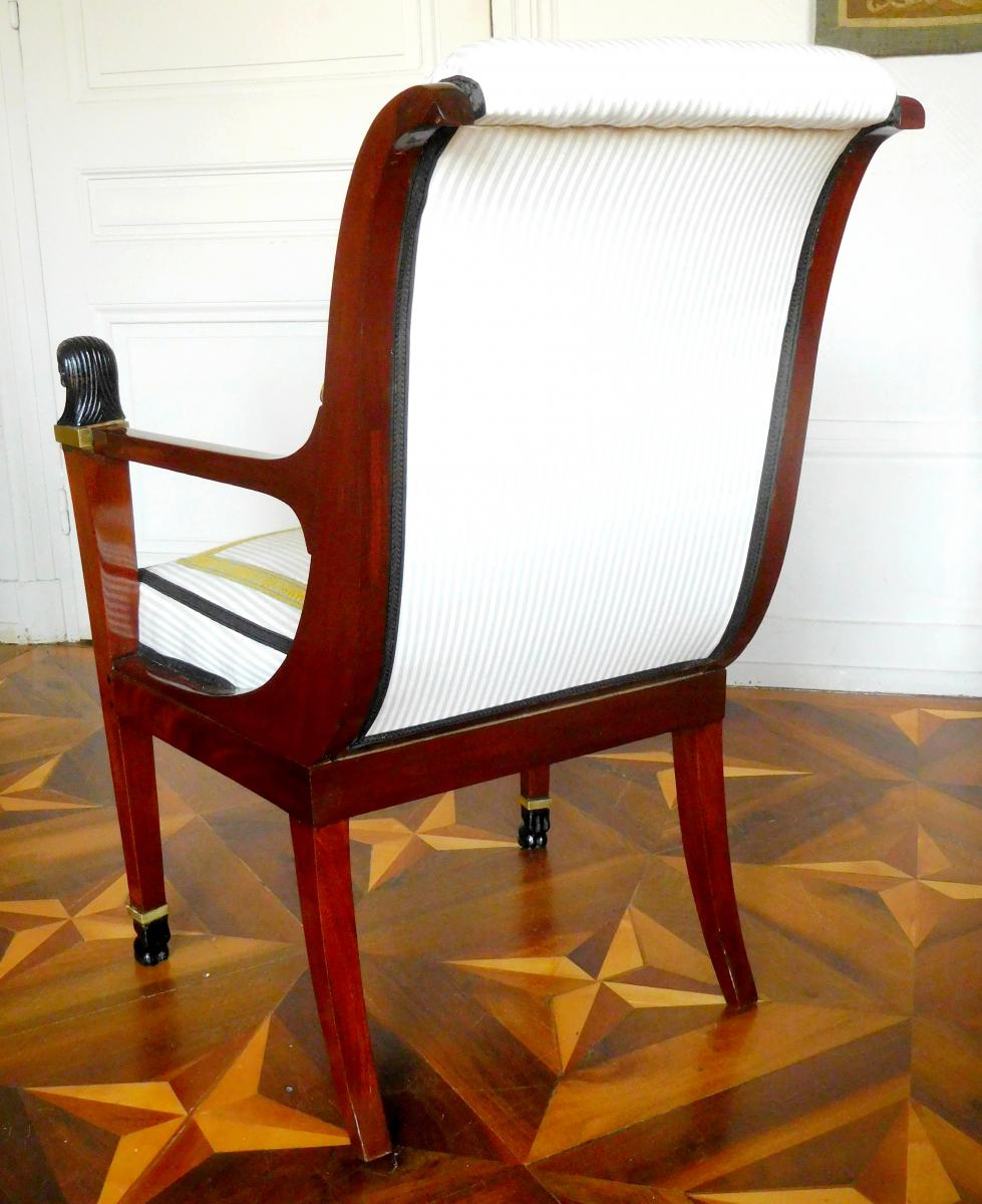 Attributed To Jacob, Pair Of Directoire Period Armchairs-photo-6