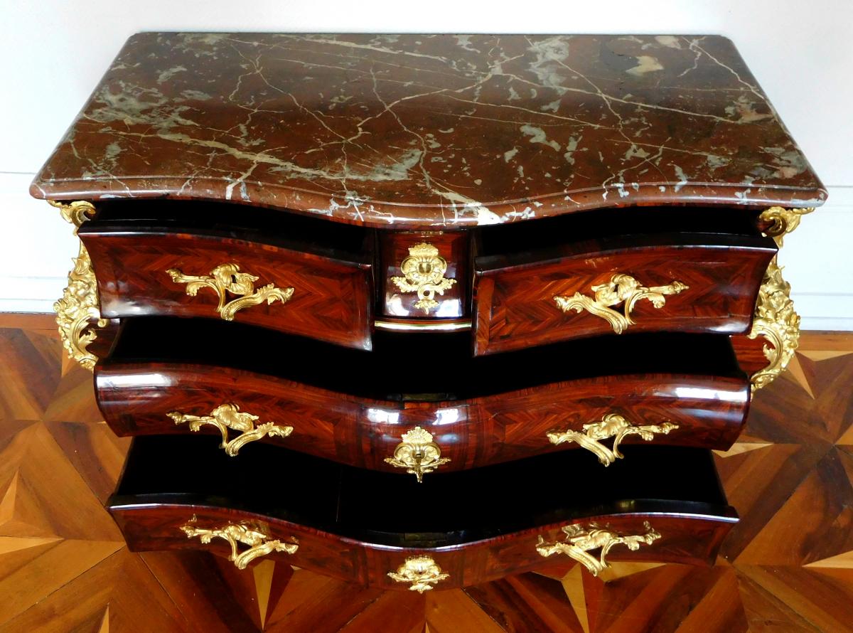 Spectacular Regence Louis XV Period Commode  Attributed To Jean Charles Saunier-photo-3