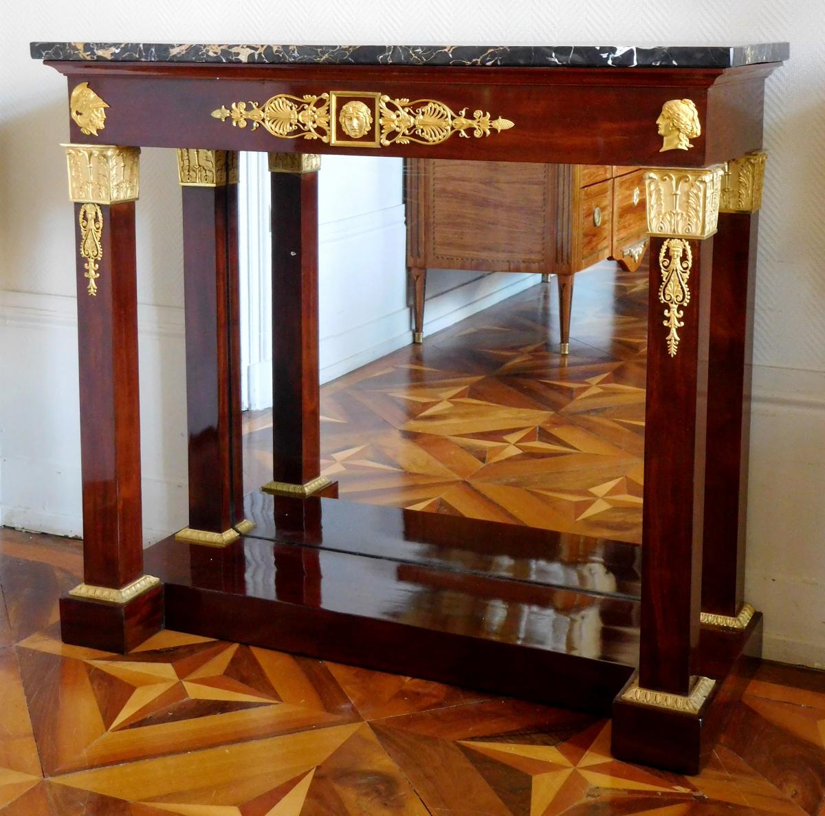 Thomire Dutherme - Mahogany And Ormolu Bronze Empire Period Console 