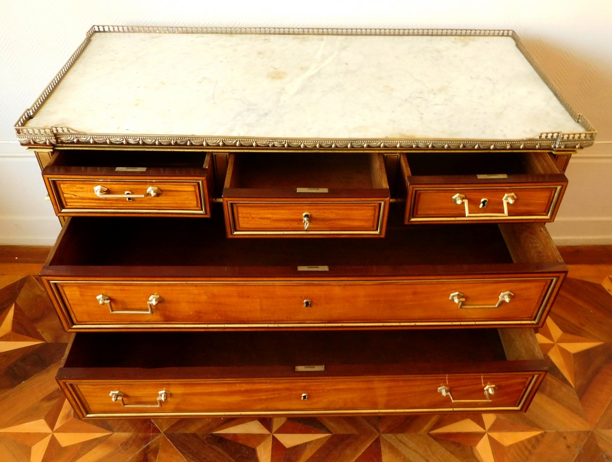 Large Louis XVI Lemontree And Mahogany Commode Late 18th Century-photo-3