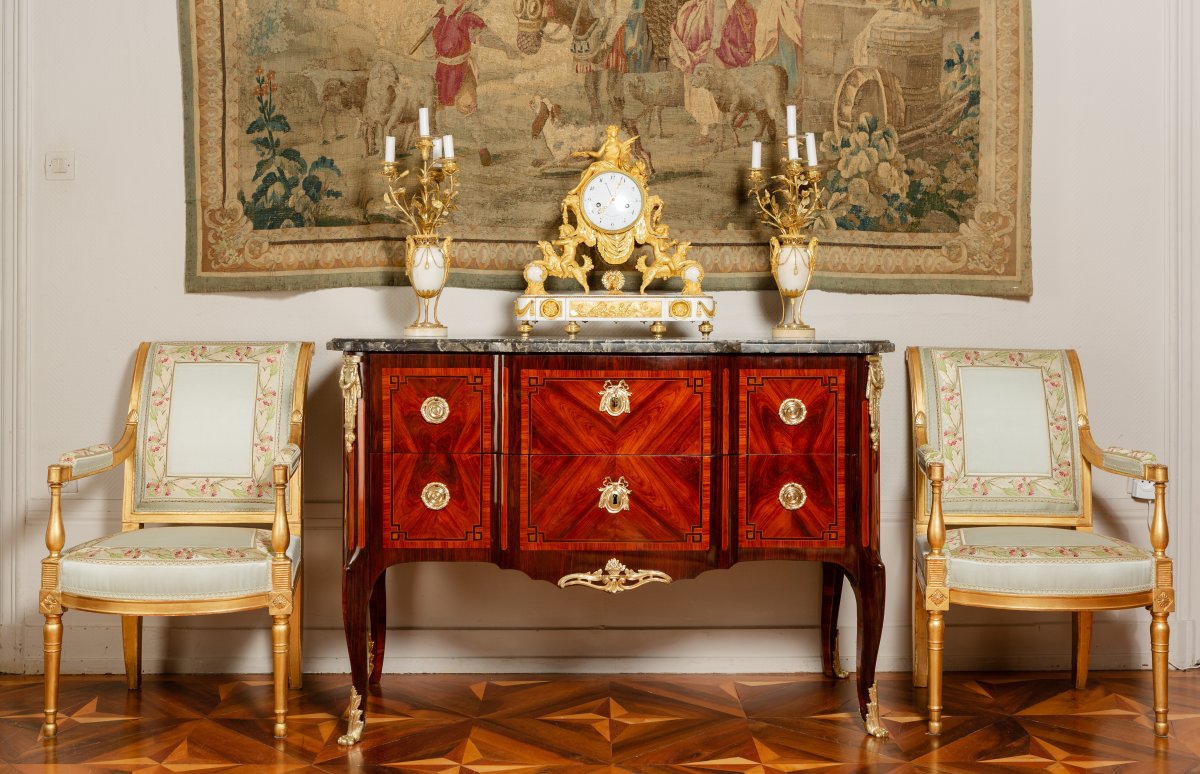 Pair Of Gilt Wood Armchairs - France Circa 1796-1799 Attributed To Jacob-photo-6