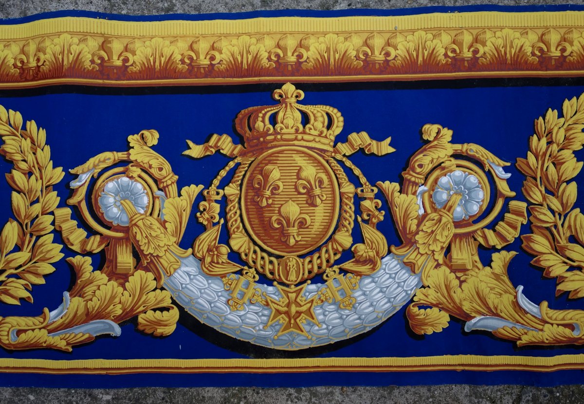 Royal Wallpaper With Arms By Charles Philippe De France Futur Charles X Restoration Period-photo-3