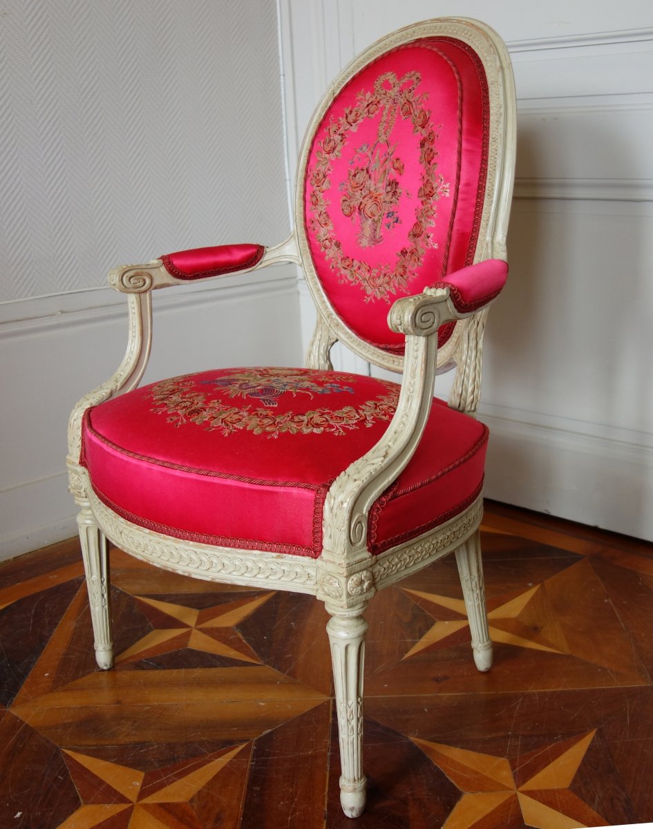 ND Delaisement : Paire De Luxueux Fauteuils Cabriolets d'époque Louis XVI - Estampille-photo-4
