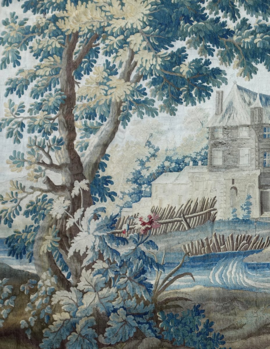 Aubusson Grande Tapisserie Polychrome d'époque Louis XVI d'Après Boucher Et Jj Dumons 256x358cm-photo-5