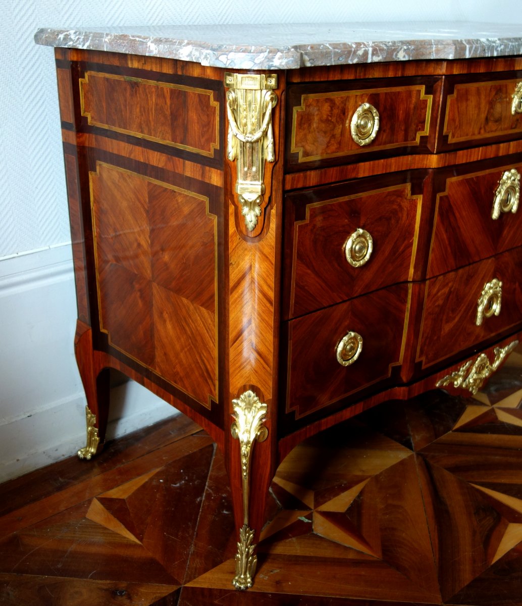 Commode Parisienne En Marqueterie d'époque Transation Circa 1770-photo-2