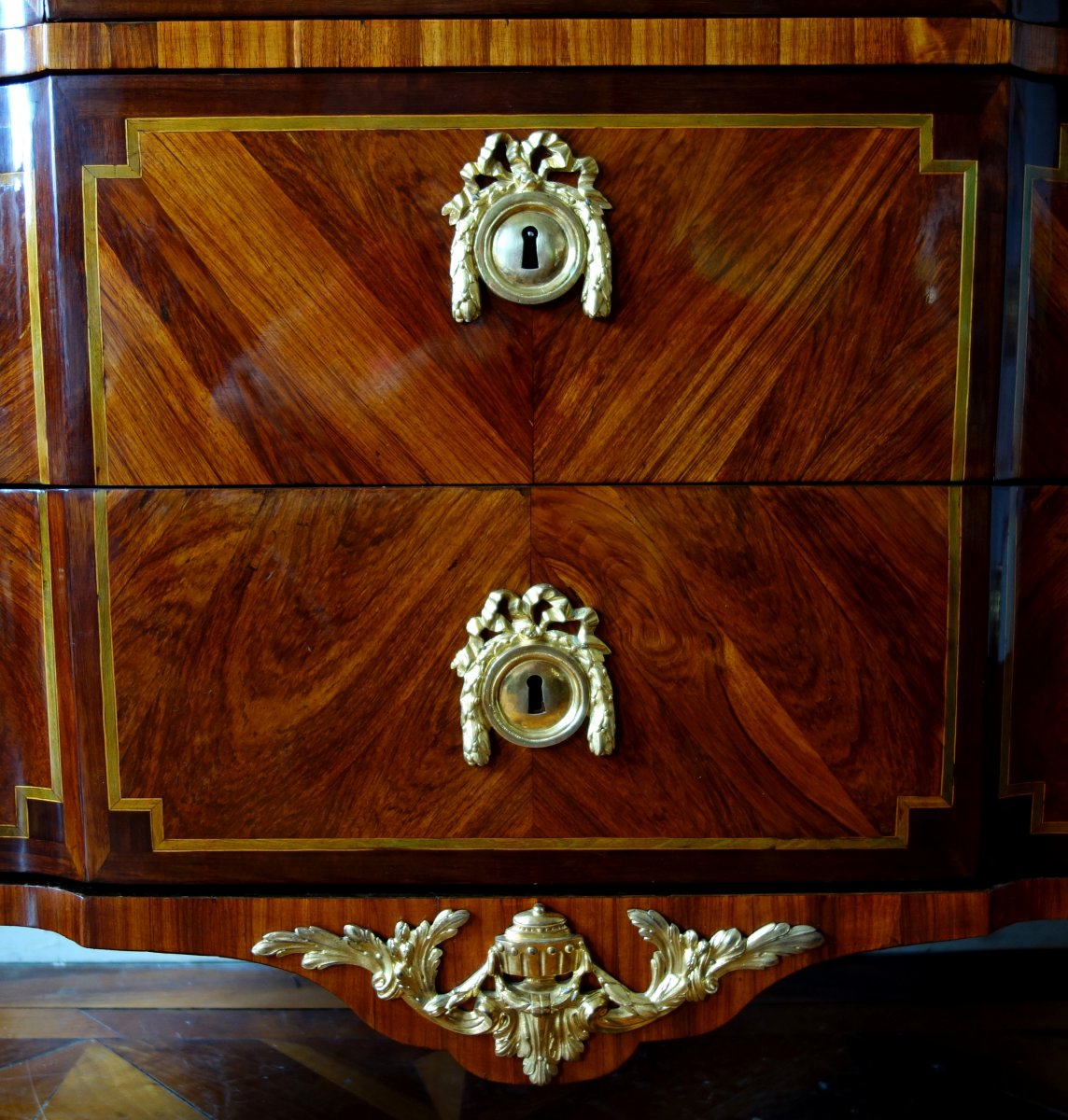 Commode Parisienne En Marqueterie d'époque Transation Circa 1770-photo-4