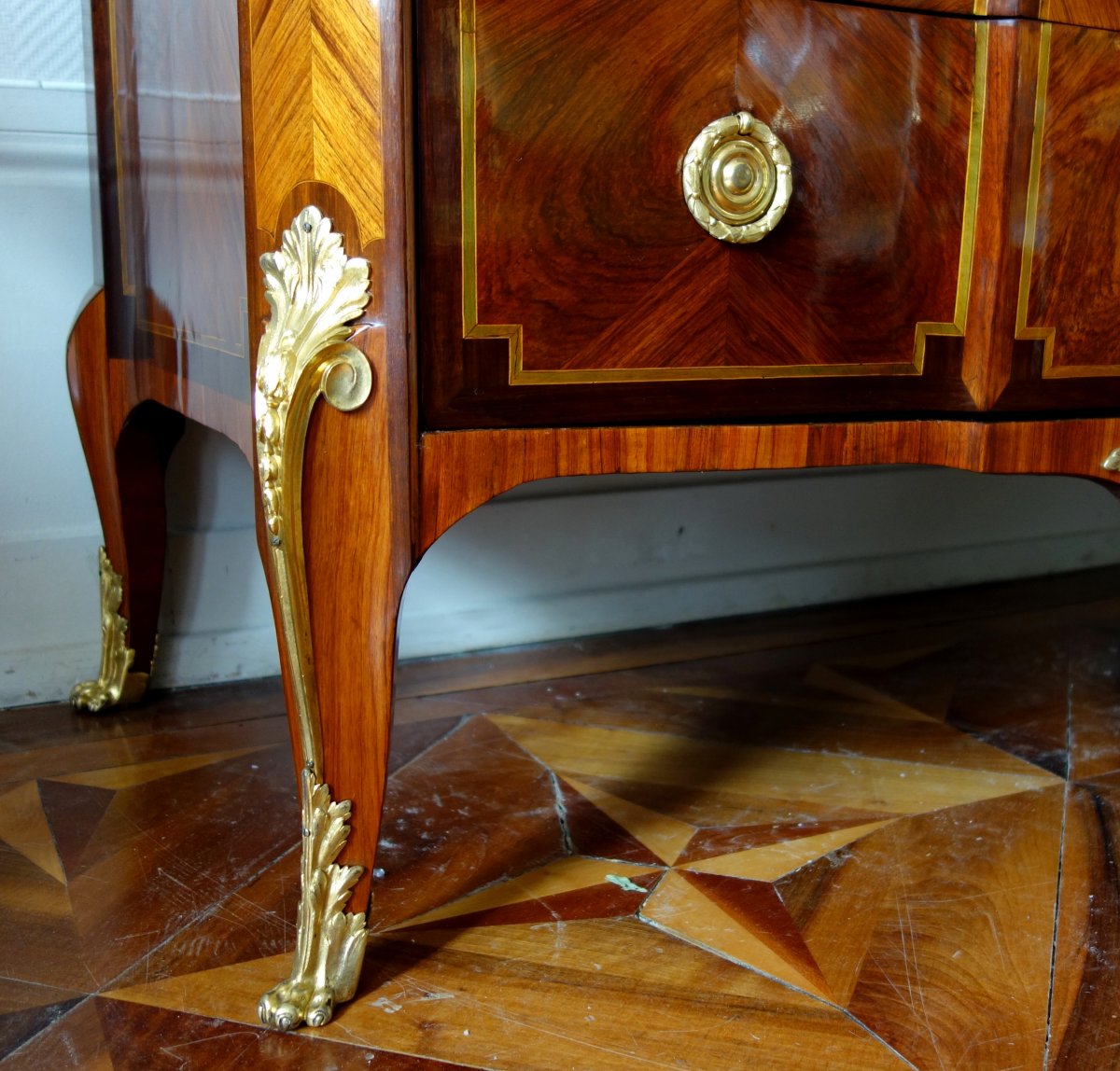 Commode Parisienne En Marqueterie d'époque Transation Circa 1770-photo-5