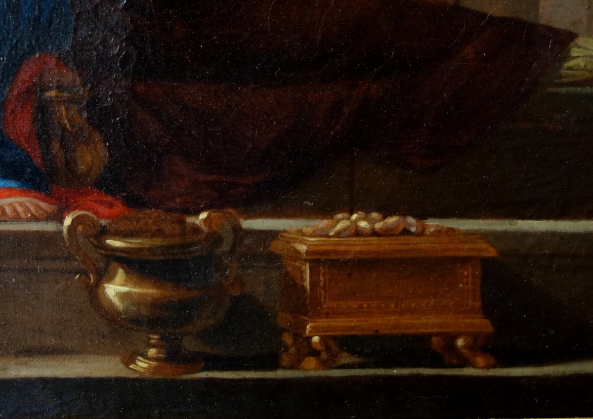  Early 18th French School From Century: Holy Family At The Staircase After Poussin-photo-3