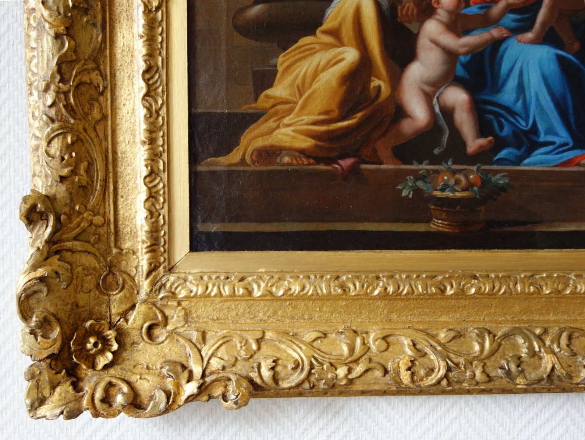  Early 18th French School From Century: Holy Family At The Staircase After Poussin-photo-7