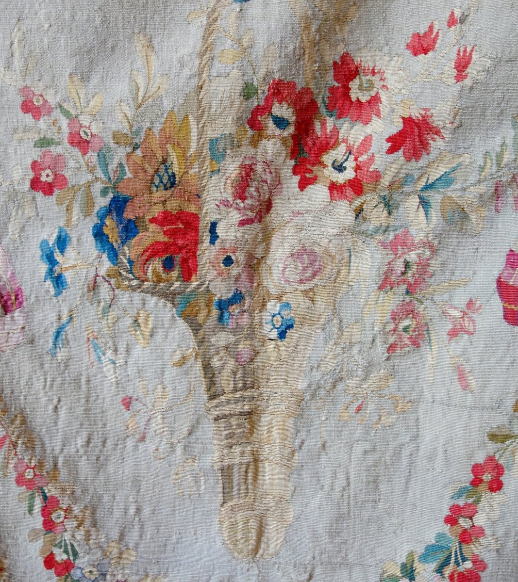 Aubusson Ou Beauvais Tapisserie Fine d'époque Louis XVI En Laine Et Soie - Trophée De Cornemuse-photo-1