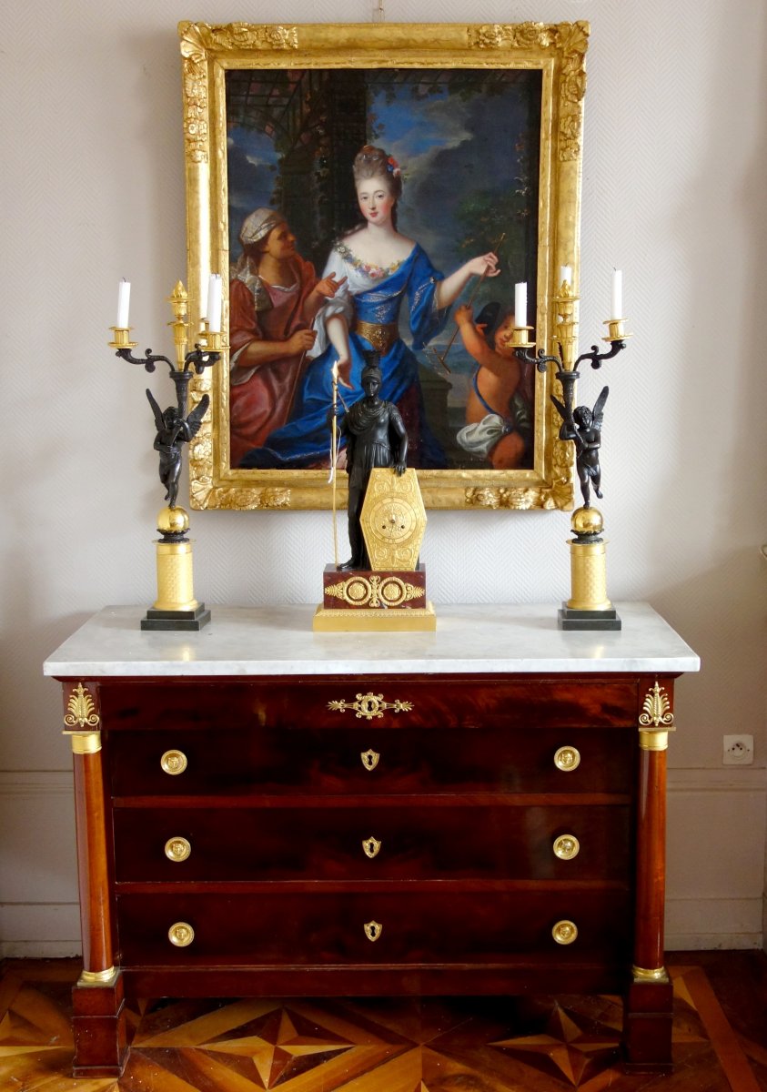 Pierre Gobert - Portrait De La Princesse De Conti En Vertumne Et Pomone - Hst 93x75cm-photo-7