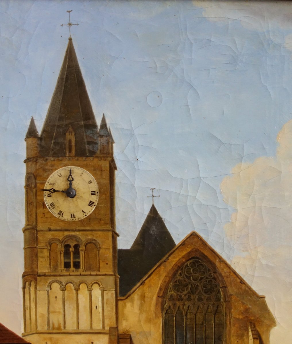 Alphonse Giroux : Large Painting / Clock, Early 19th Century Circa 1830 - Signed - 74.5cm X 63.-photo-3