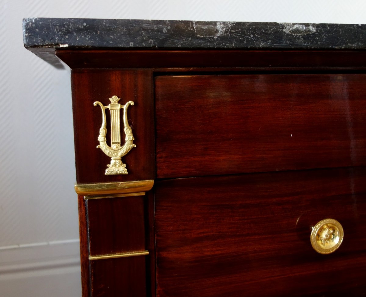 Marcion (attributed To) Commode In Mahogany And Gilt Bronze Empire Period-photo-2